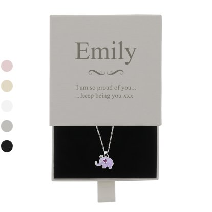 Personalised Silver Plated Elephant Necklace