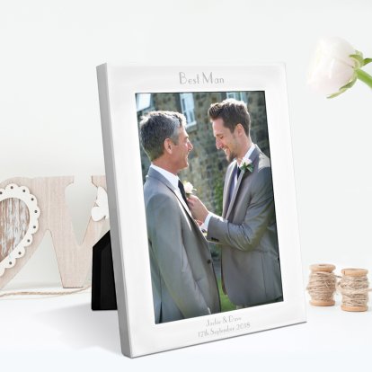 Personalised Silver Plated Photo Frame - Best Man 