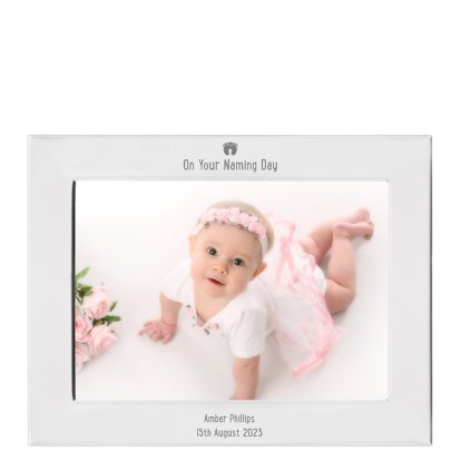 Personalised Silver Plated Photo Frame - Footprint Design