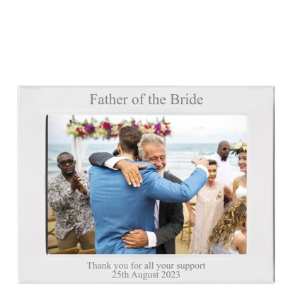 Personalised Silver Plated Photo Frame - Wedding Male 