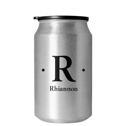Personalised Silver Travel Can - Initial and Name