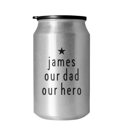 Personalised Silver Travel Can - Star
