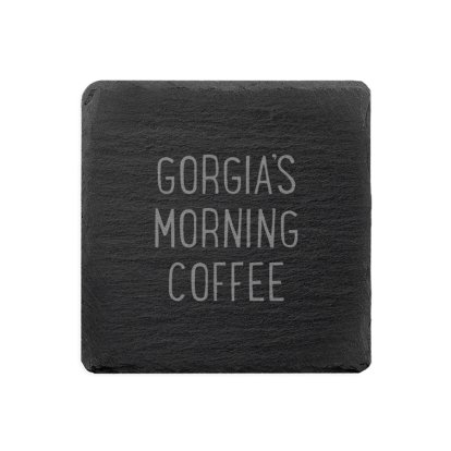 Personalised Slate Coasters - Morning Coffee
