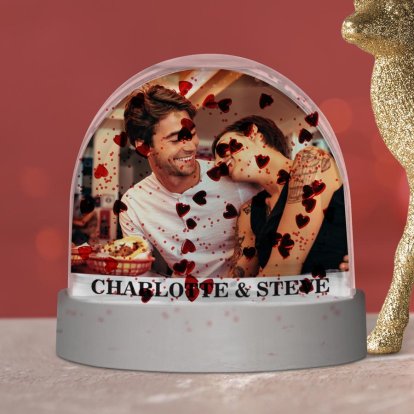 Personalised Snow Globe for Couples with Photo Upload