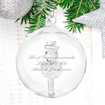 Personalised Snowman Glass Bauble