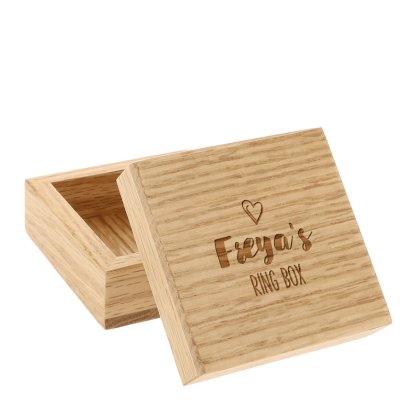 Personalised Solid Oak Ring Box