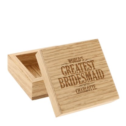 Personalised Solid Oak Trinket Box - World's Greatest 