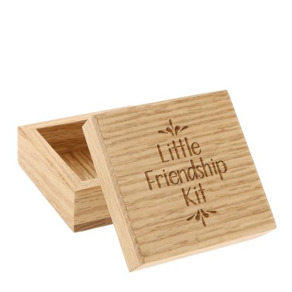 Personalised Solid Oak Trinket Box - Friendship Kit 