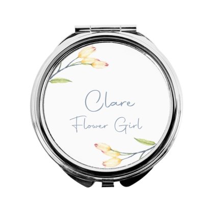 Personalised Spring Flowers Compact Mirror