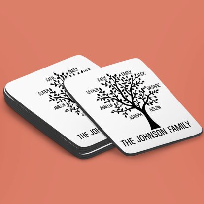 Personalised Square Coaster - Family Tree