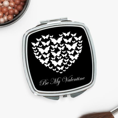 Personalised Square Compact Mirror - Butterflies