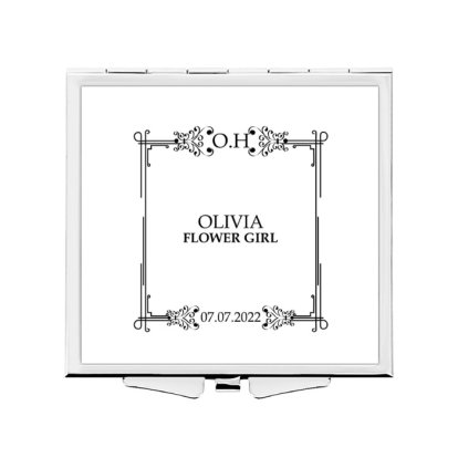 Personalised Square Compact Mirror - Classic Frame Design
