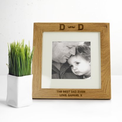 Personalised Square Oak Photo Frame - DAD