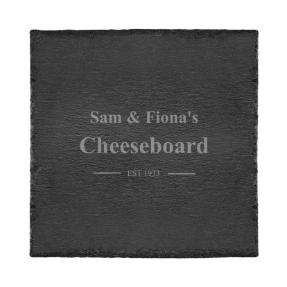 Personalised Square Slate Board - Established
