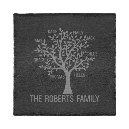 Personalised Square Slate Placemat - Family Tree