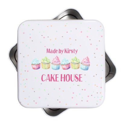 Personalised Square Yummy Cakes Tin