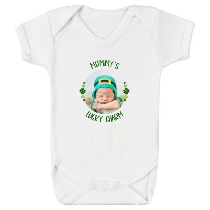 Personalised St Patrick's Day Baby Bodysuit - Photo & Text