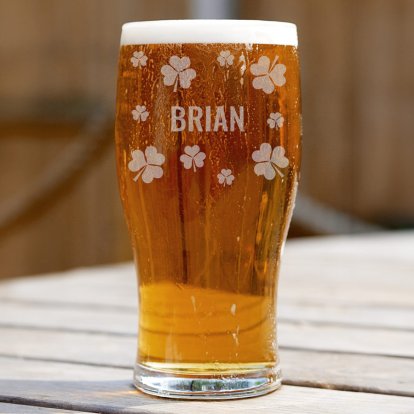 Personalised St Patrick's Day Beer Pint Glass