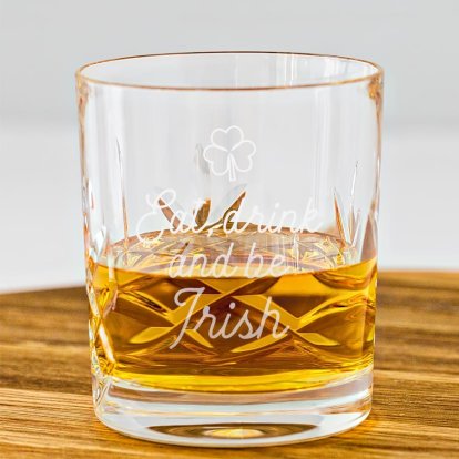 Personalised St Patrick's Day Crystal Cut Tumbler