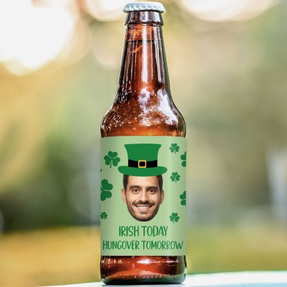 Personalised St Patrick's Day Leprechaun Face Beer