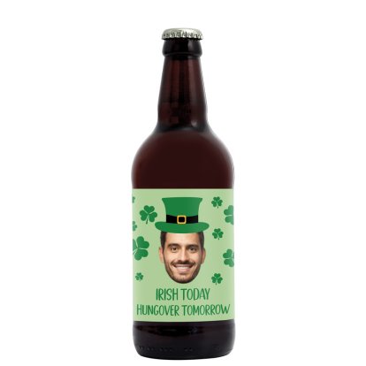 Personalised St Patrick's Day Leprechaun Face Beer 