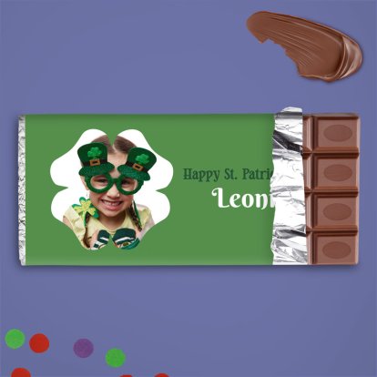 Personalised St Patrick's Day Photo Chocolate Bar