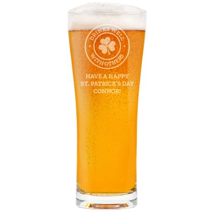 Personalised St Patrick's Day Tall Pint Glass
