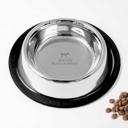 Personalised Stainless Steel Dog Bowl - I'm Worth it