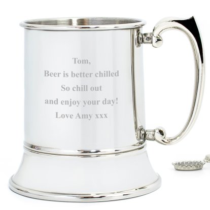Personalised Stainless Steel Tankard - Any Message