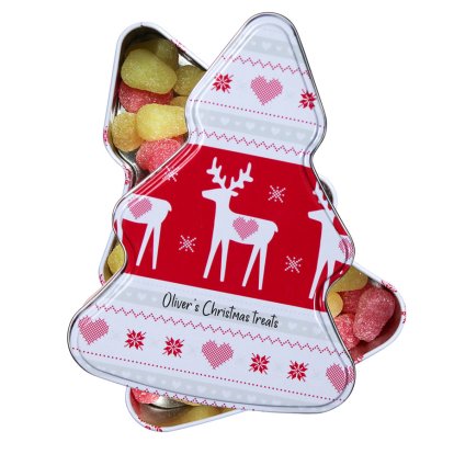 Personalised Stitch Reindeer Sweets Tin
