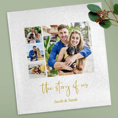 Personalised Story Of Us Anniversary Photo Collage Album 