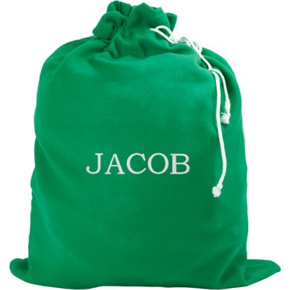 Personalised Embroidered Green Christmas Sack