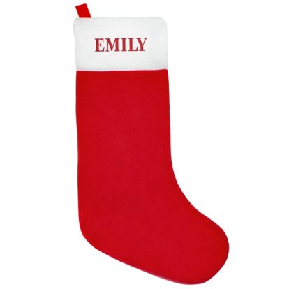 Personalised Embroidered Red Christmas Stocking