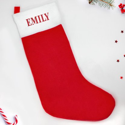 Personalised Embroidered Red Christmas Stocking