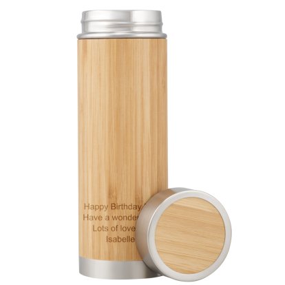 Personalised Sustainable Bamboo Hot/Cold Bottle
