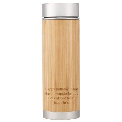 Personalised Sustainable Bamboo Hot/Cold Bottle Photo 2