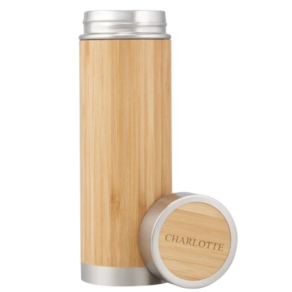Personalised Sustainable Bamboo Thermal Flask