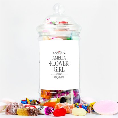 Personalised Sweets Jar for Flower Girls - Mr and Mrs Range