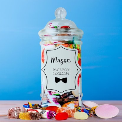 Personalised Sweets Jar for Page Boys