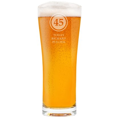 Personalised Tall Pint Glass - Age