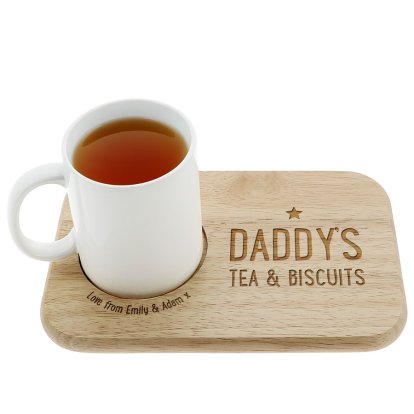 Personalised Tea & Biscuits Serving Board for Dad