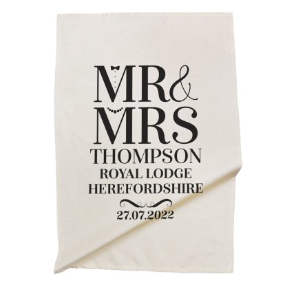 Personalised Tea Towel - Elegant Wedding Design