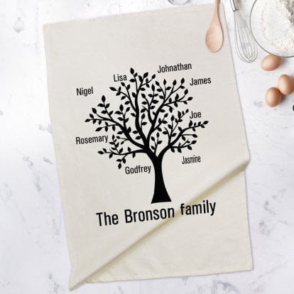 Personalised Tea Towel - Family Tree