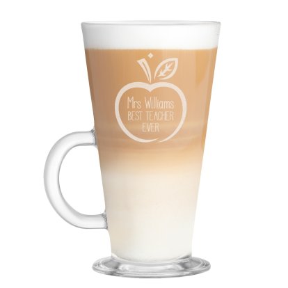 Personalised Teacher's Glass Latte Mug