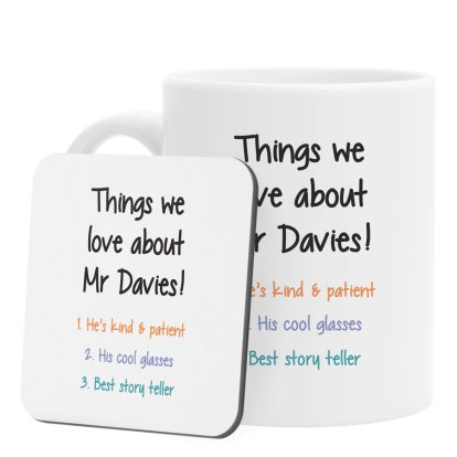 Personalised Teachers Mug and Coaster Set