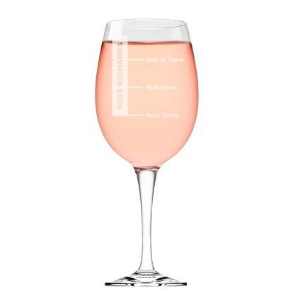 Personalised Teachers Wine Glass