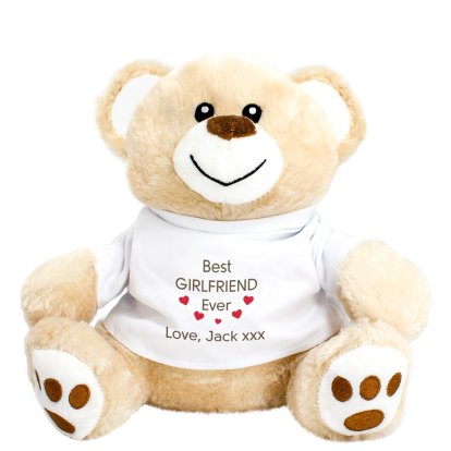 Personalised Teddy Bear - Best Ever Hearts