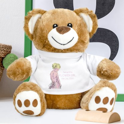 Personalised Teddy Bear - Gorgeous Flowergirl