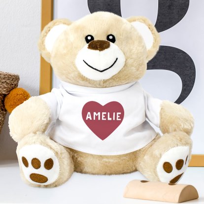 Personalised Teddy Bear - Heart  & Name