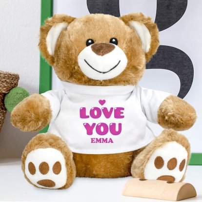 Personalised Teddy Bear - LOVE YOU